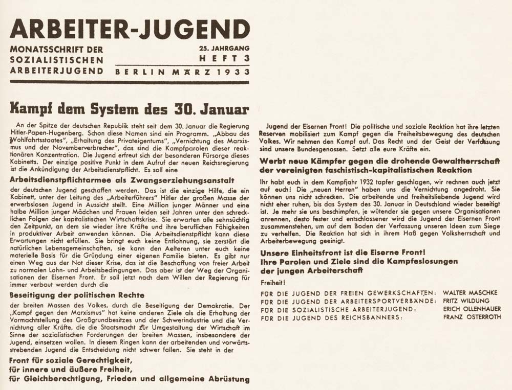 Vorletzte Ausgabe der Mitgliederzeitung der SAJ